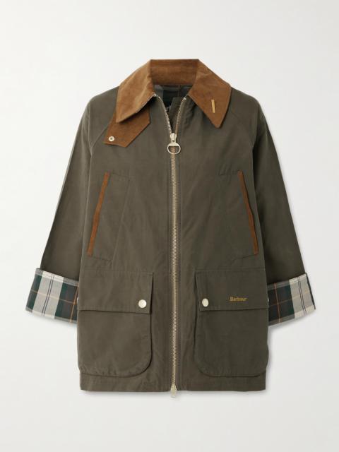 Barbour Icons Bedale Corduroy-trimmed Waxed Cotton-blend Jacket