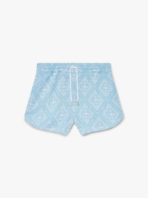 CASABLANCA Pale Blue and White Jacquard Shorts