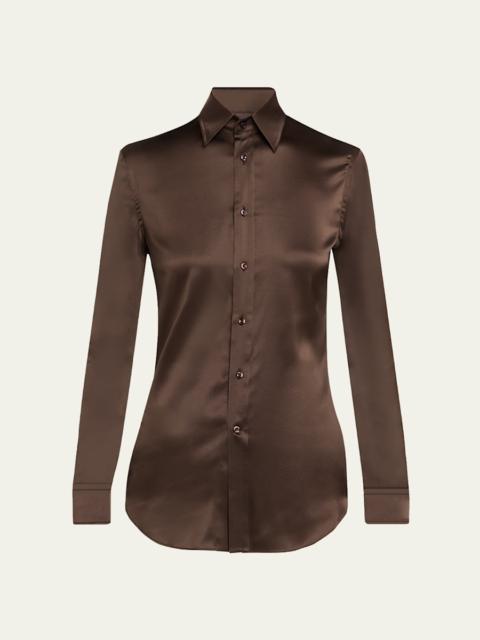 Ralph Lauren Silk Classic Button-Down Shirt