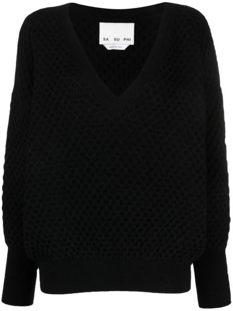 SA SU PHI V-neck cashmere jumper