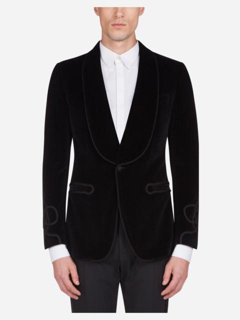 Velvet smoking jacket