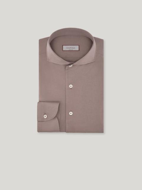 Canali REGULAR-FIT SHIRT IN DOVE GREY COTTON JERSEY