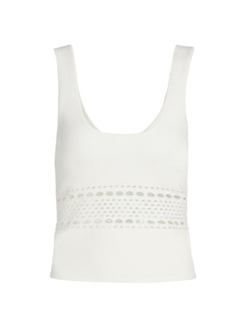 SIMKHAI Women's Fitzgerald Open Stitch Knit Tank - Ivory