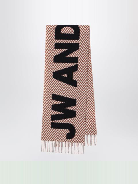 JW Anderson Chevron wool-blend scarf with maxi logo