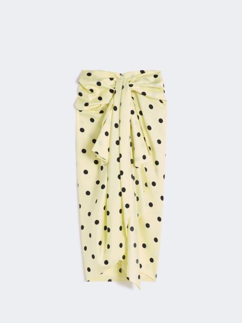 Sportmax GENTILE Silk twill knot skirt - LEMON