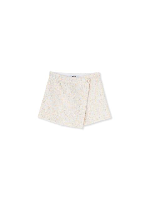 Multicolor tweed skort