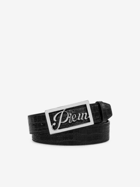 PHILIPP PLEIN saffiano-leather belt Cocco