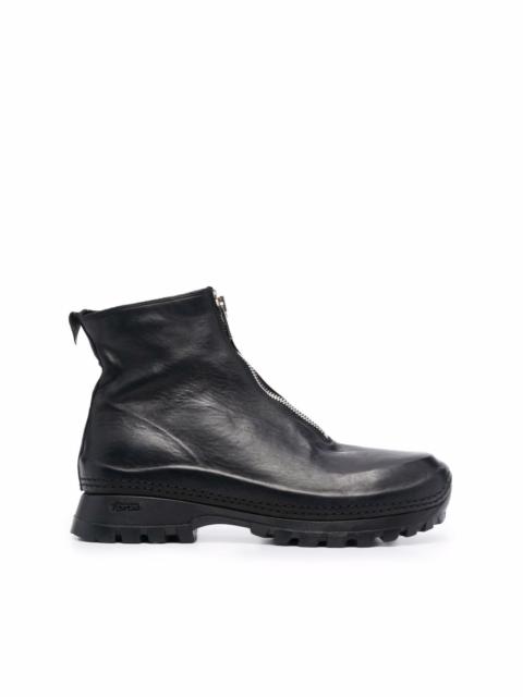 Guidi zipped leather ankle boots
