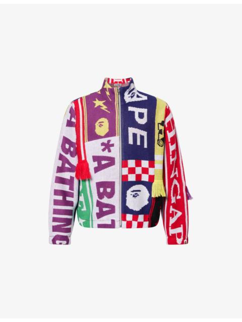 A BATHING APE® Scarf Patter Knitted Track Jacket
