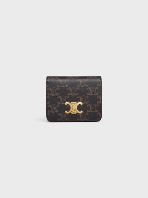 CELINE TRIOMPHE COMPACT WALLET in Triomphe Canvas