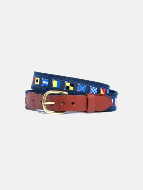 J. PRESS MADE-IN-USA SIGNAL FLAG MOTIF BELT