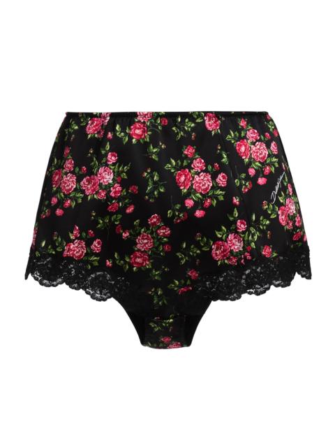 Dolce & Gabbana Women's Guaina Rose High-Rise Tap Panties - Mazzolini Rose
