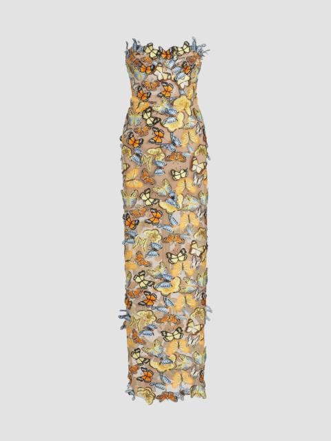 BRONX BANCO Women's Bella 3D Butterfly Dahlia Strapless Gown - Multi