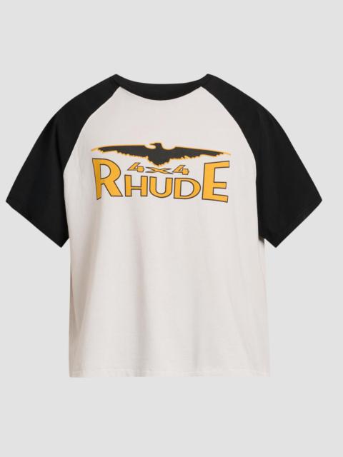 Rhude Men's 4X4 Spirit Logo Cotton T-Shirt - Vintage White Black