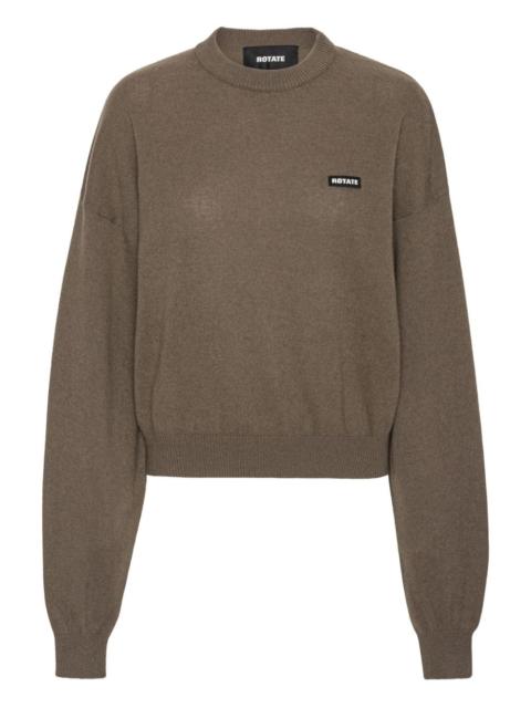 ROTATE crew-neck logo-patch sweater