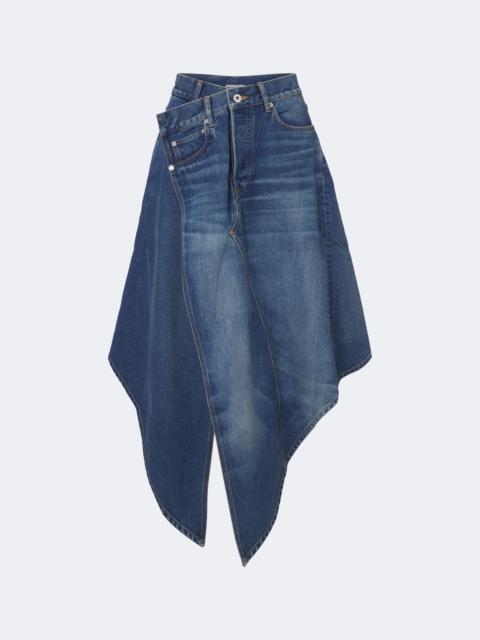JW Anderson Asymmetric draped denim midi skirt