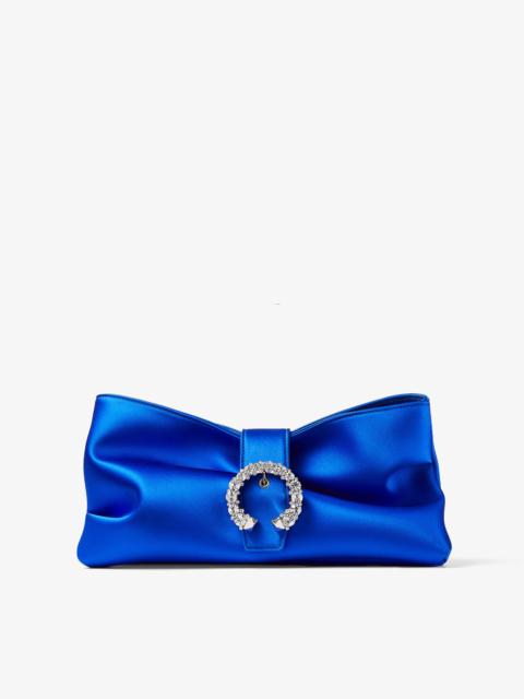 JIMMY CHOO Madeline Soft Clutch
Ultraviolet Satin Clutch Bag with Crystal Buckle