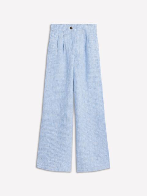 BODEN Dulwich Linen Pants-Kingfisher Blue Fine Stripe