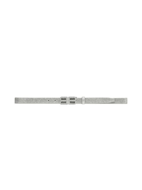 Women's Bb Hourglass Thin Belt With Rhinestones in Grey