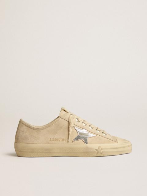 Women’s V-Star in pearl suede with silver metallic leather star