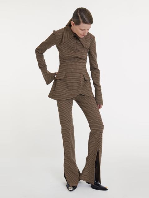 A.W.A.K.E. MODE FITTED TROUSERS WITH SIDE AND FRONTAL SLITS GINGHAM