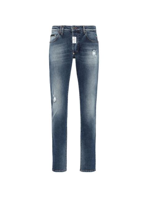 PHILIPP PLEIN logo-patch straight-leg jeans