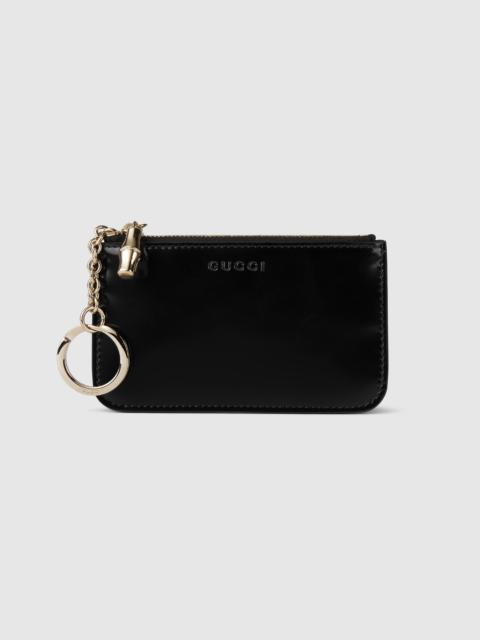 GUCCI Zip key case with bamboo