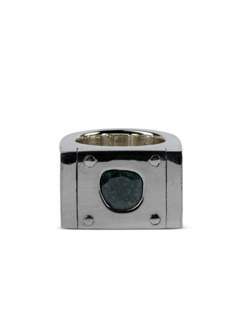 Parts of Four sterling silver diamond ring