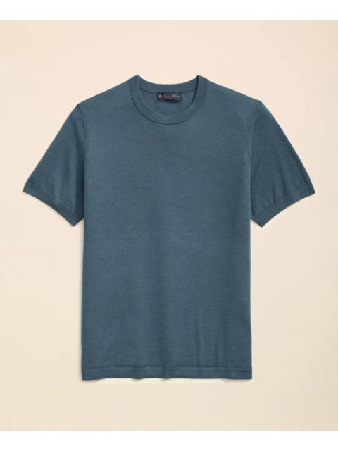 Brooks Brothers Lightweight Luxe All-Season Sweater, Short Sleeve Crewneck