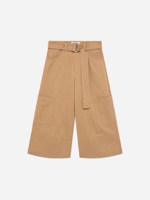 MSGM Gabardine pants with belt