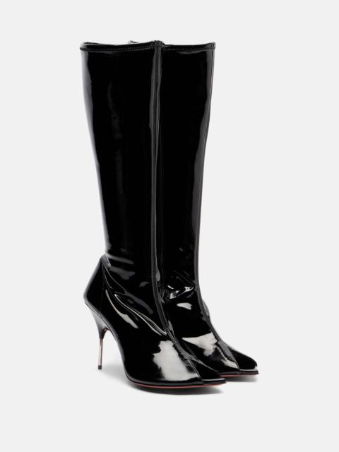 Amina Muaddi Bruna 95 patent leather knee-high boots