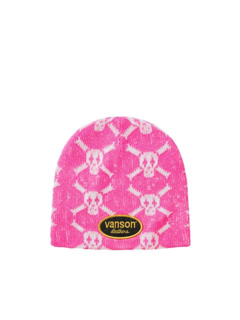 Supreme x Vanson Leathers skull-intarsia beanie hat