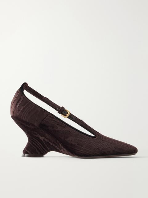 Dries Van Noten Velvet Moiré Wedge Pumps