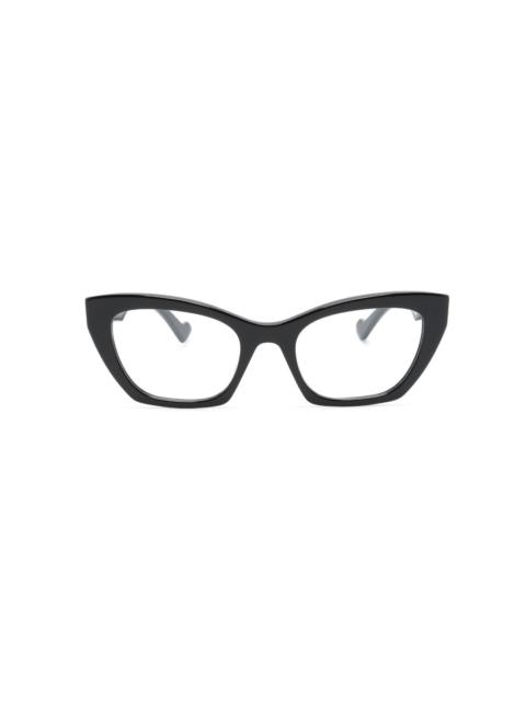 logo-plaque cat-eye-frame glasses