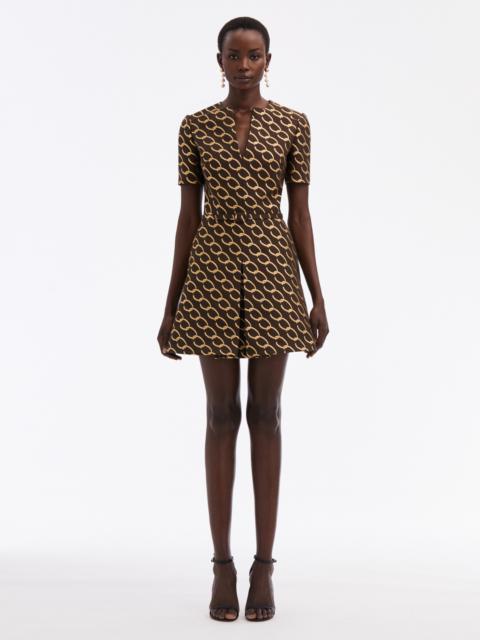 OSCAR CHAIN-LINK JACQUARD DRESS
