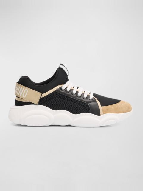 Moschino Men's Teddy-Sole Mixed-Media Fashion Sneakers