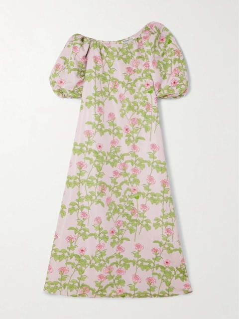 Nathalie off-the-shoulder floral-print taffeta gown