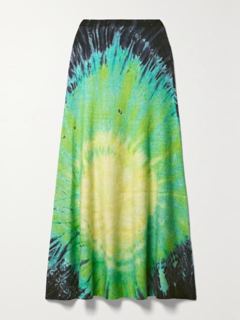 GABRIELA HEARST Olive Tie-dyed Cashmere Midi Skirt