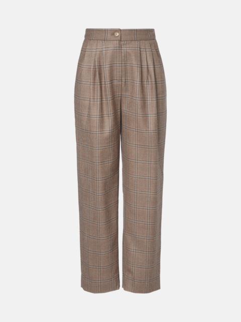 BLAZÉ MILANO Glassy checked virgin wool straight pants