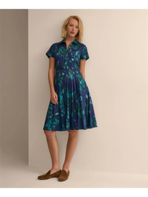 Brooks Brothers Cotton Sateen Floral Belted Shirtdress