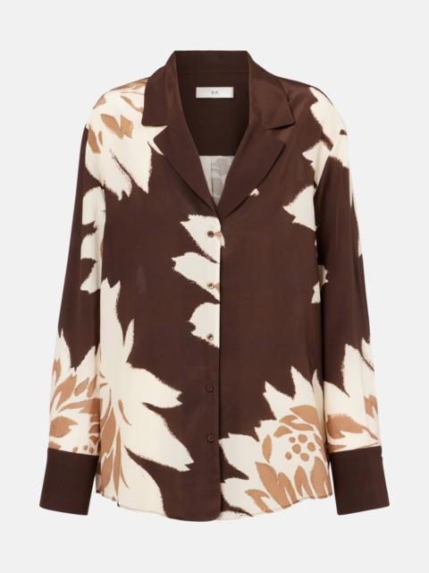 SIR. Floral silk satin shirt