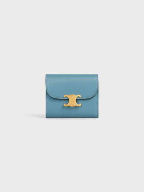CELINE Triomphe Small Flap Wallet in Shiny calfskin