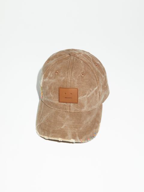 Acne Studios Leather Face patch cap - Toffee brown