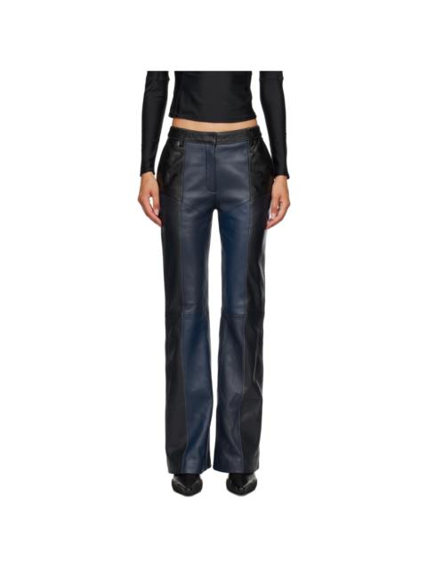 Marine Serre Navy Moon Leather Pants