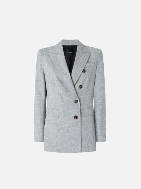 PINKO DOUBLE-BREASTED JACKET IN SLUB LINEN-BLEND FABRIC