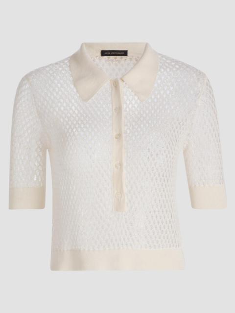 KIKI DE MONTPARNASSE Women's Silk Crochet Crop Top - Ivory