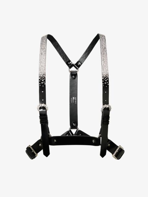 JIMMY CHOO Jimmy Choo noir kei ninomiya Crystals Harness
Black Shiny Leather Harness with Crystal Hotfix Embell