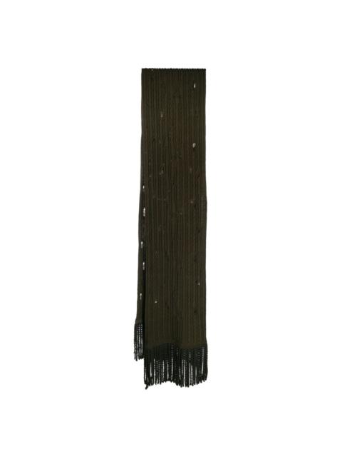 Roberto Cavalli fringe wool scarf