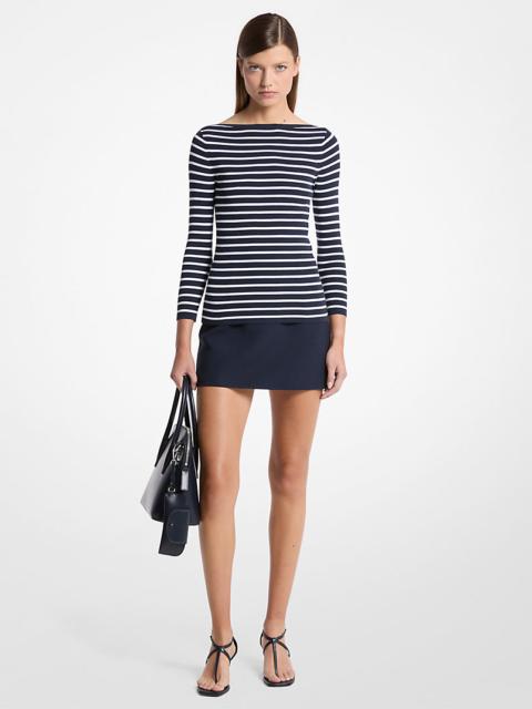 MICHAEL KORS COLLECTION Striped Boatneck Top