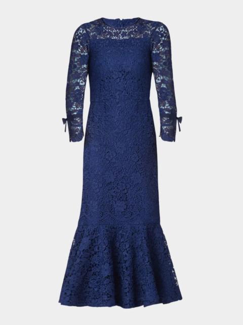Shoshanna Suzanne Floral Lace Mermaid Midi Dress